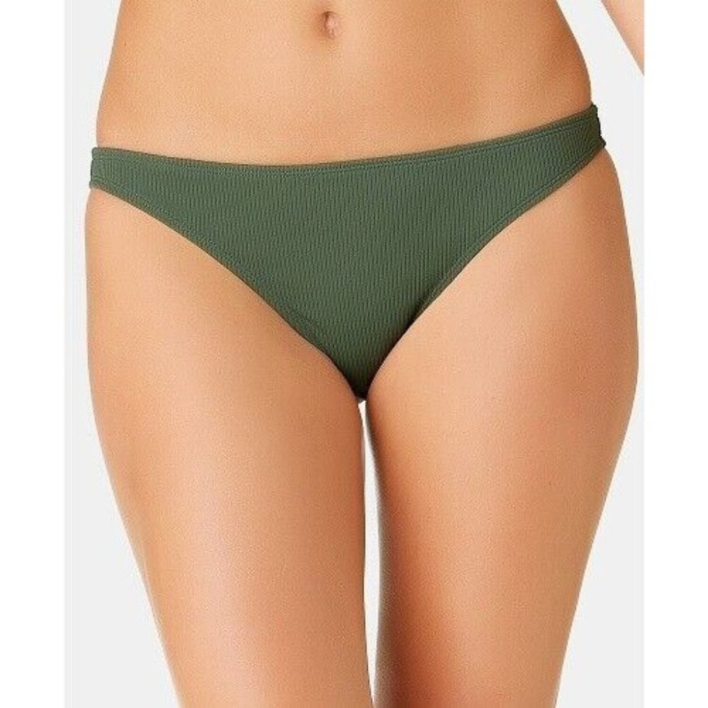California Waves‎ - Junior's Solid Ribbed Hipster Bottom, Olive, Medium, NWT